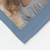 8 Foto Collage Aangepaste Tekst - Denim Blauw Fleece Deken (Hoek)