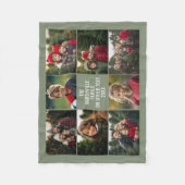 8 Foto Collage - Aangepaste tekst - Groene achterg Fleece Deken (Voorkant)