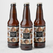 8 foto collage - aangepaste tekst - zwarte achterg bier etiket (Flessen)
