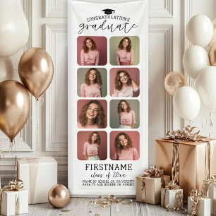 8 Foto Collage Afstuderen Modern Minimaal Wit Spandoek