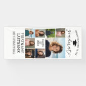 8 Foto Collage Afstuderen Modern Minimaal Wit Spandoek (Horizontaal)