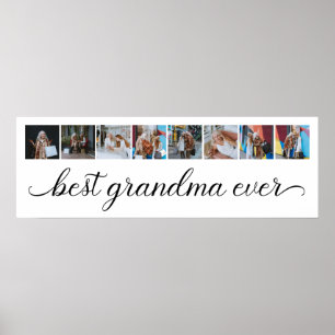 8 Foto Collage Best Grandma Ever Poster
