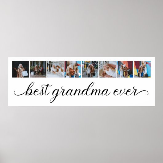 8 Foto Collage Best Grandma Ever Poster (Voorkant)