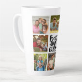 8 Foto Collage Beste pap ooit Latte Mok (Linkerhoek)