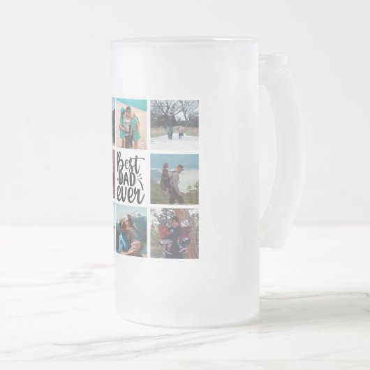 8 Foto Collage Beste pap ooit Matglas Bierpul (Voorkant rechts)