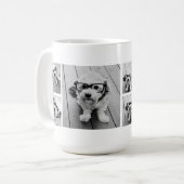 8 Foto Collage Custom Berry Monogram Koffiemok (Voorkant links)