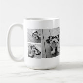 8 Foto Collage Custom Berry Monogram Koffiemok (Links)