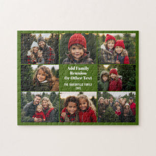 8 Foto Collage - Eenvoudig Raster - Olijfgroen Legpuzzel