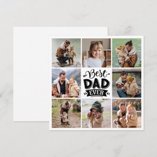8 Foto Collage Elke Gelegenheid Beste Papa Ooit Feestdagenkaart (Voorkant / Achterkant)