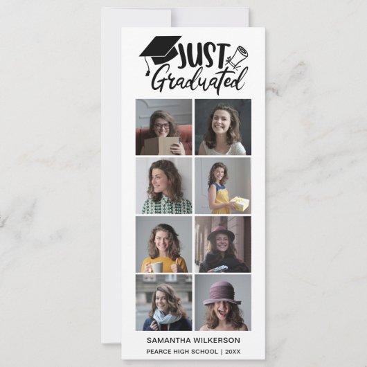 8 Foto-collage enkel gegradeerd tot klasse 2023 Aankondiging (Voorkant)