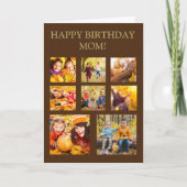 8 Foto Collage Happy Birthday mama Kaart (Voorkant)