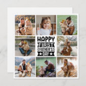 8 Foto Collage Happy First Vaderdag Feestdagenkaart (Voorkant / Achterkant)