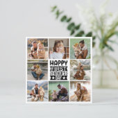 8 Foto Collage Happy First Vaderdag Feestdagenkaart (Staand voorkant)