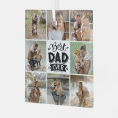 8 Foto Collage Happy Vaderdag Beste vader ooit Glas Ornament (Voorkant links)