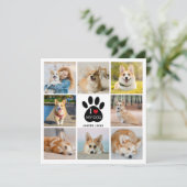 8 Foto Collage Hart Ik Hou Van Mijn Hond Pootafdru Kaart (Staand voorkant)