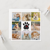 8 Foto Collage Hart Ik Hou Van Mijn Hond Pootafdru Kaart (Voorkant / Achterkant in situ)
