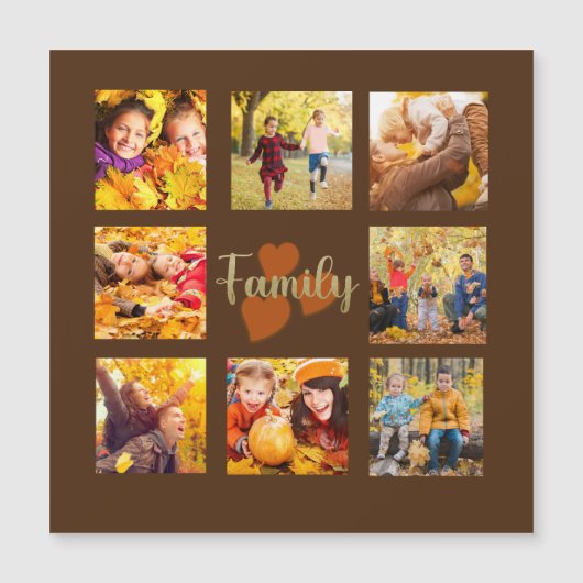 8 Foto Collage Herfst Autumn Brown Oranje Gold (Voorkant)