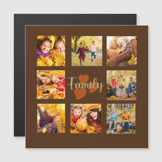 8 Foto Collage Herfst Bruin Oranje Goud (Voorkant / Achterkant)