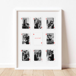 8 Foto Collage Hoe Gelukkig Zijn Wij Speelkaarten Poster