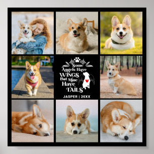8 Foto Collage Huisdier Hond Herinnering Verlies  Poster
