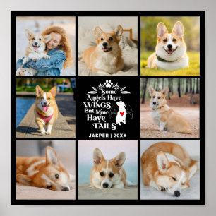 8 foto collage huisdier hond verlies herinnering poster
