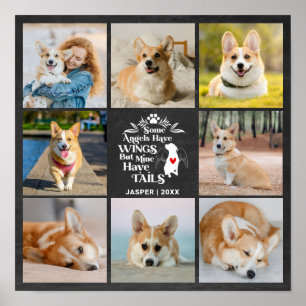 8 foto collage huisdier hond verlies herinnering poster