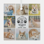 8 Foto Collage Huisdierherdenking Herinnering   Glas Ornament (Voorkant)