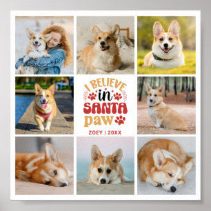 8 Foto Collage Ik Geloof In Santa Paw Naam & Datum Poster