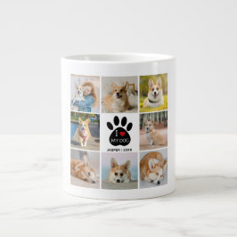 8 Foto-collage Ik hou van mijn honden-afdrukken Grote Koffiekop