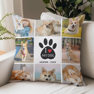 8 Foto-collage Ik hou van mijn honden-afdrukken Kussen