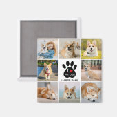 8 Foto-collage Ik hou van mijn honden-afdrukken Magneet (Voorkant / Achterkant)