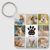 8 Foto-collage Ik hou van mijn honden-afdrukken Sleutelhanger (Voorkant)