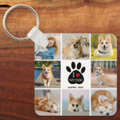 8 Foto-collage Ik hou van mijn honden-afdrukken Sleutelhanger (Voorkant)