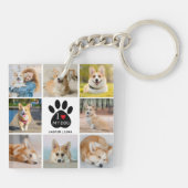8 Foto-collage Ik hou van mijn honden-afdrukken Sleutelhanger (Achterkant)