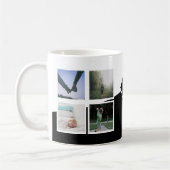 8 Foto Collage Instagram Monogrammed Black Koffiemok (Links)