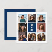 8 Foto Collage Marine Monogram - Dank u kaart (Voorkant / Achterkant)