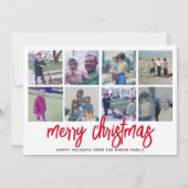 8 Foto-collage - Merry Kerstroodpatroon Feestdagenkaart (Voorkant)