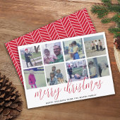 8 Foto-collage - Merry Kerstroodpatroon Feestdagenkaart