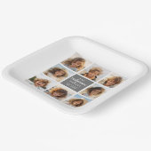 8 Foto collage met grijs midden tekstgebied Papieren Bordje (Gebogen)