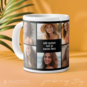 8 Foto Collage Minimalistisch - Zwarte en Witte Ra Grote Koffiekop
