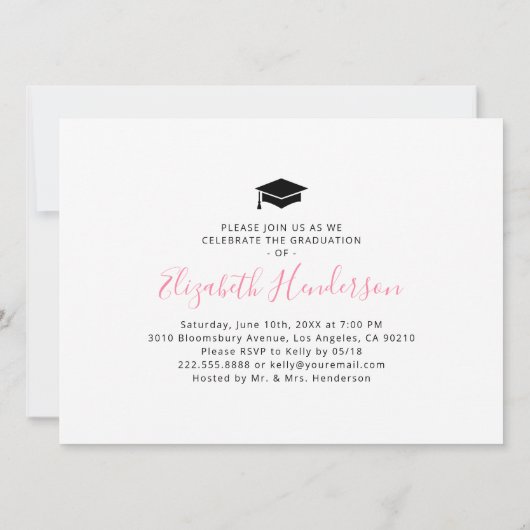 8 Foto Collage Modern Graduation Party Invitation Kaart (Achterkant)