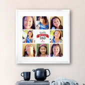 8 Foto Collage Modern "World's Greatest Dad" Rood Poster