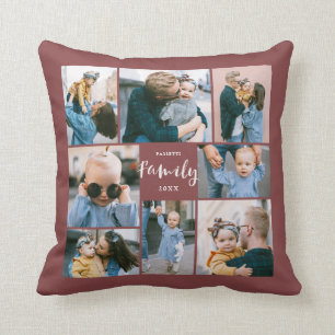 8 Foto Collage Moderne Familie Gepersonaliseerd    Kussen