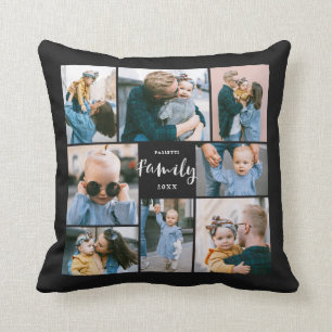 8 Foto Collage Moderne Familie Gepersonaliseerd Kussen