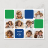 8 foto collage moderne kubus blauw groen briefkaart (Voorkant)