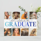 8 Foto Collage Moderne Uitnodiging voor Afsluiting (Staand voorkant)
