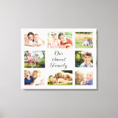 8 Foto Collage Onze Sweet Familie Canvas Afdruk (Voorkant)