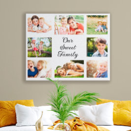 8 Foto Collage Onze Zoete Familie Canvas Afdruk