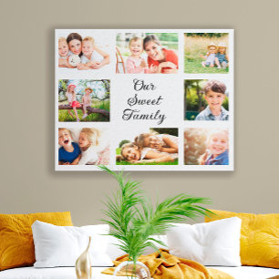 8 Foto Collage Onze Zoete Familie Canvas Afdruk