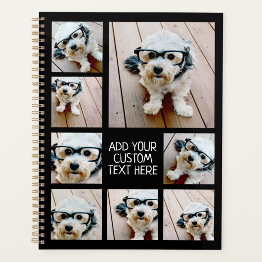 8 Foto Collage Optionele tekst -- Kan bewerken Zwa Planner (Voorkant)